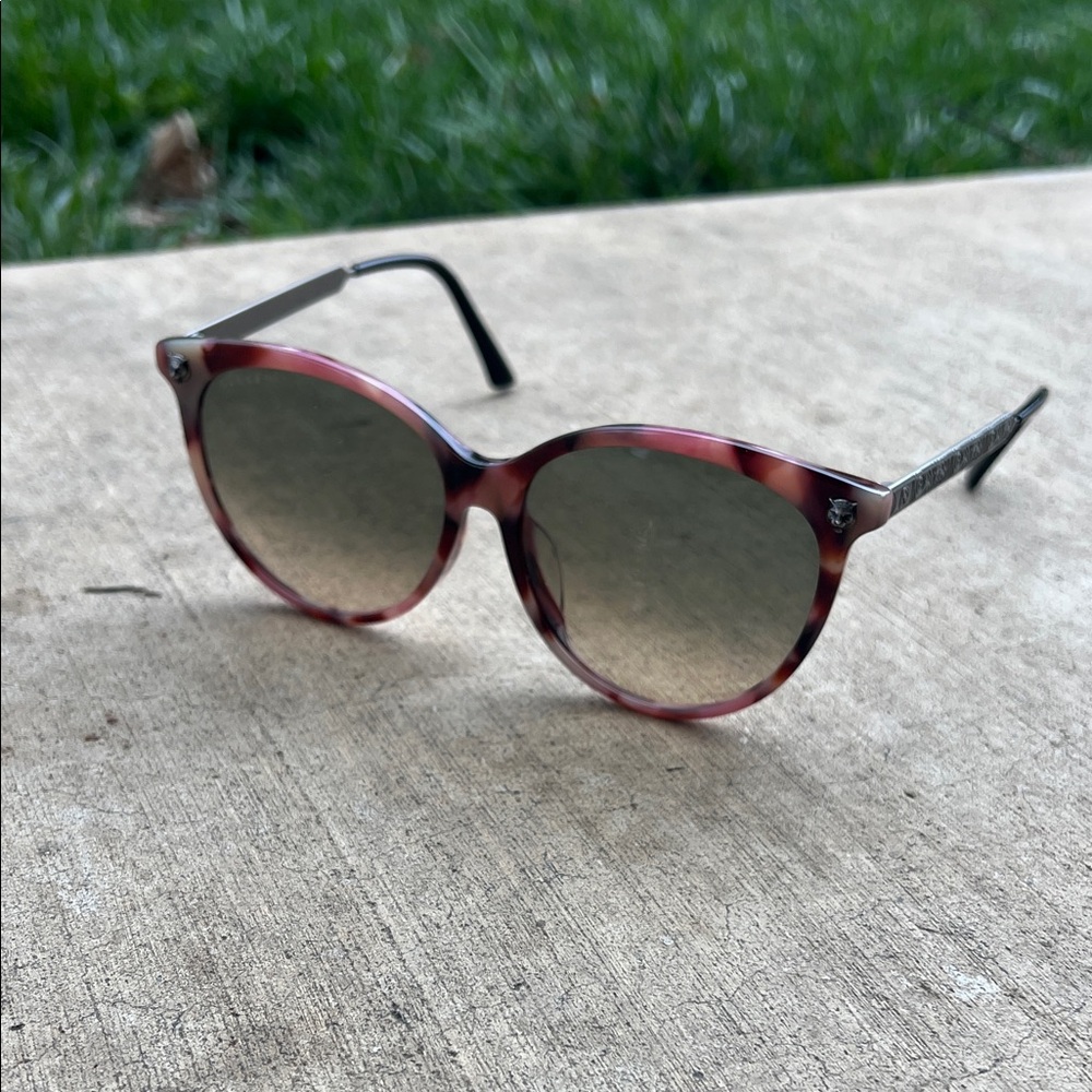 Gucci Sunglasses Womens Round Havana Silver